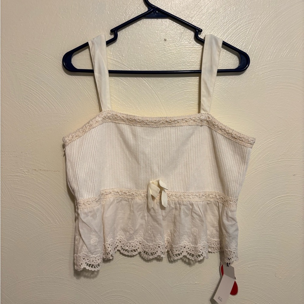 Cider White Sleeveless Peplum Crop Top - Picture 8 of 8